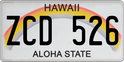 HI license plate ZCD526