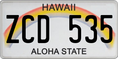 HI license plate ZCD535