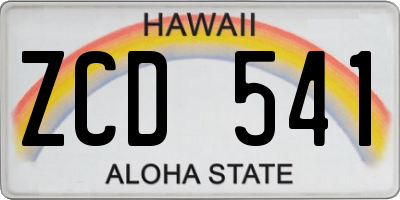 HI license plate ZCD541