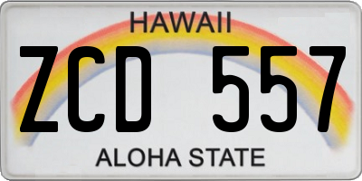 HI license plate ZCD557