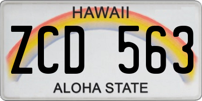 HI license plate ZCD563