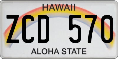 HI license plate ZCD570