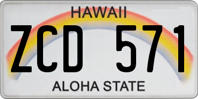 HI license plate ZCD571