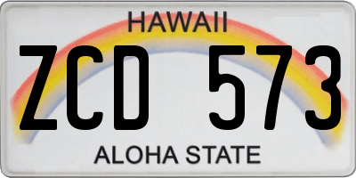 HI license plate ZCD573