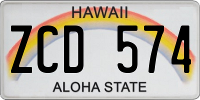 HI license plate ZCD574