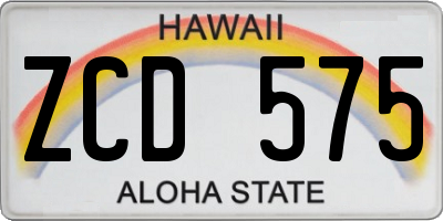 HI license plate ZCD575