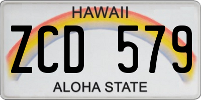 HI license plate ZCD579