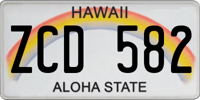 HI license plate ZCD582