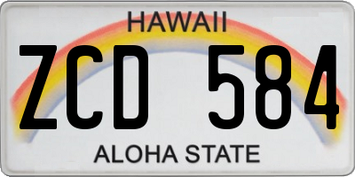 HI license plate ZCD584