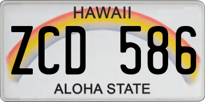 HI license plate ZCD586