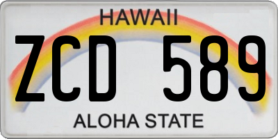 HI license plate ZCD589
