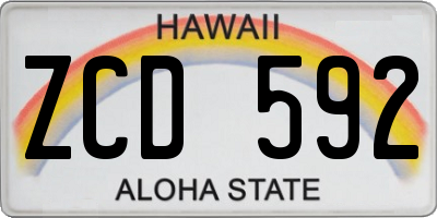 HI license plate ZCD592