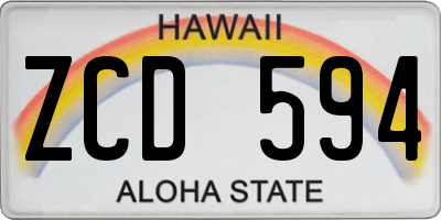 HI license plate ZCD594