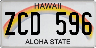 HI license plate ZCD596