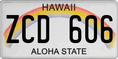 HI license plate ZCD606