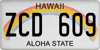 HI license plate ZCD609