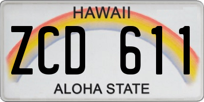 HI license plate ZCD611