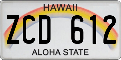 HI license plate ZCD612