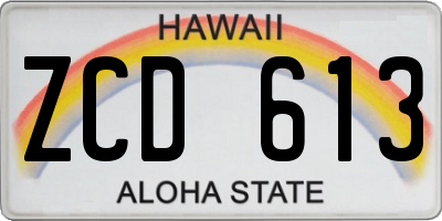 HI license plate ZCD613