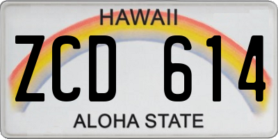 HI license plate ZCD614