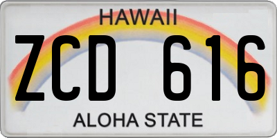 HI license plate ZCD616