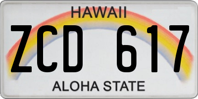 HI license plate ZCD617