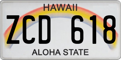 HI license plate ZCD618