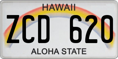 HI license plate ZCD620