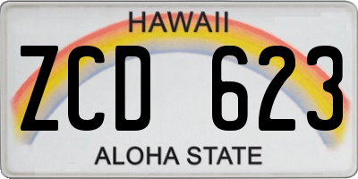 HI license plate ZCD623