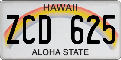 HI license plate ZCD625