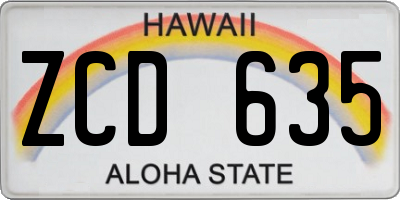 HI license plate ZCD635