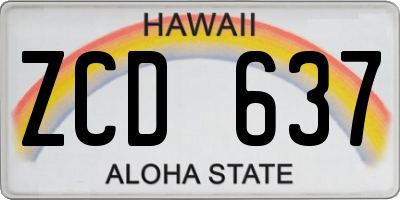 HI license plate ZCD637