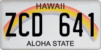 HI license plate ZCD641