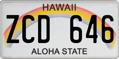 HI license plate ZCD646