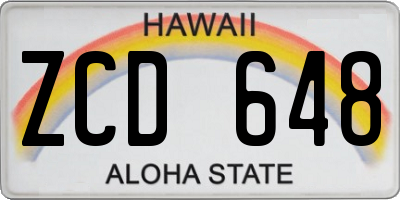 HI license plate ZCD648