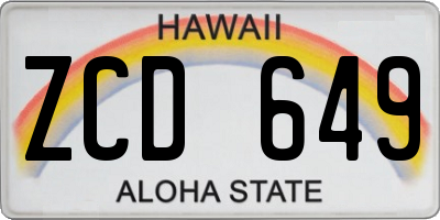 HI license plate ZCD649