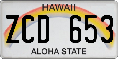HI license plate ZCD653