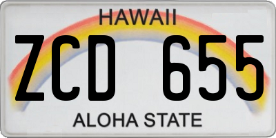 HI license plate ZCD655