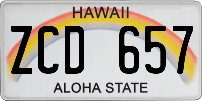 HI license plate ZCD657