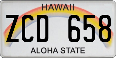 HI license plate ZCD658
