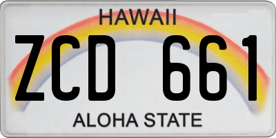 HI license plate ZCD661