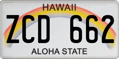 HI license plate ZCD662