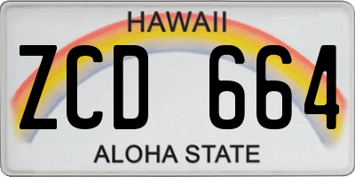 HI license plate ZCD664