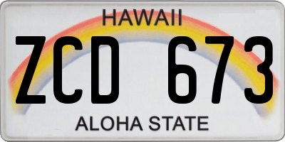 HI license plate ZCD673