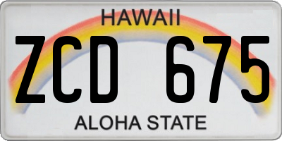 HI license plate ZCD675
