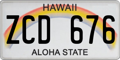 HI license plate ZCD676