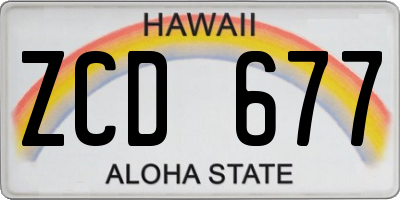 HI license plate ZCD677