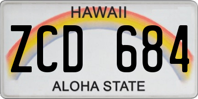 HI license plate ZCD684