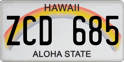 HI license plate ZCD685