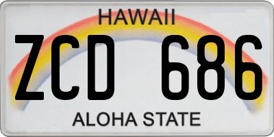 HI license plate ZCD686